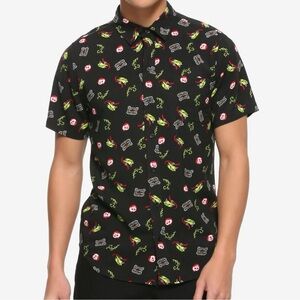 Disney Snow White And The Seven Dwarfs Evil Queen Icons Woven Button-Up